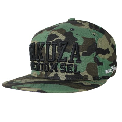 Yakuza Premium Snapback Basecap – Schwarz Mit Rotem 3D-Schriftzug, Verstellbar